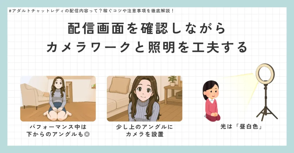 カメラワークと照明を工夫する