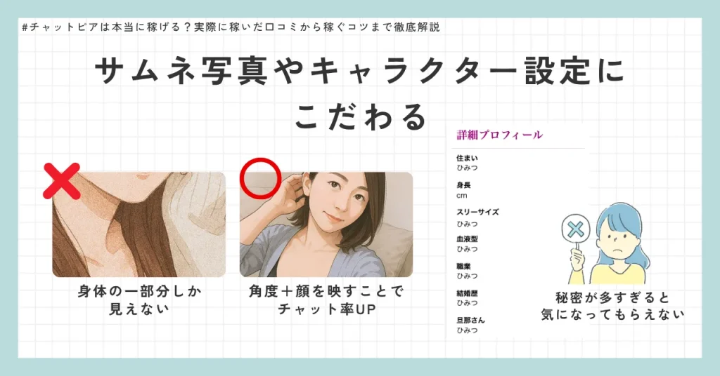 サムネ写真やキャラクター設定にこだわる