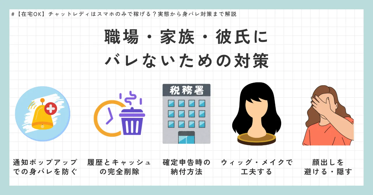 職場・家族・彼氏にバレないための対策