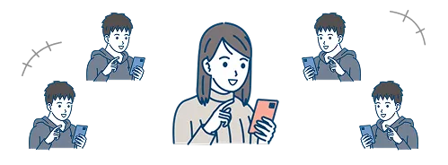 同時に複数のお客さまとお話しできるから効率よく収入アップ