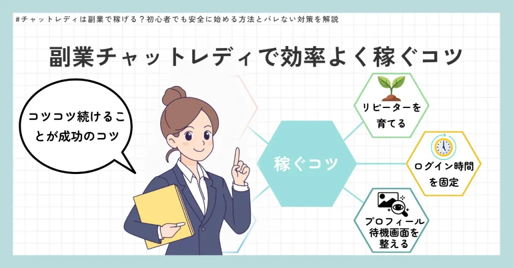 副業チャットレディで効率よく稼ぐコツ
